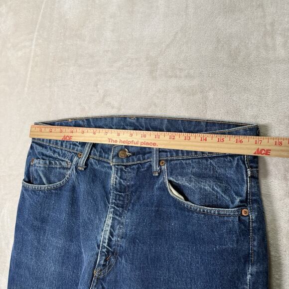 VTG 1960s Levi’s 505 BIG E Denim Jeans 36x30 Talon 42 Made USA Dark Blue Rare - Picture 11 of 15